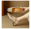 Zapatos Tesoro Retro Estilo Chino Mary Estilo Nacional 2026 Otoño Boca Baja Punta Cuadrada Una Correa Zapatos de Tacón Alto Individuales Temperamento Nuevo Mujeres