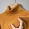 Suéter Pesado de Hilo Fino Engrosado 500g para Hombre, Nuevo Estilo de Invierno para Hombres Jóvenes y de Mediana Edad, Camiseta Base Cálida de Punto de Cuello Alto de Color Sólido