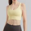 Sujetador Deportivo Nuls de Sensación Desnuda con Copa Integrada Espalda Cruzada Top de Yoga Sujetador de Yoga Push-Up Camiseta sin Mangas para Mujer