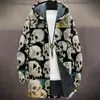2025 Estación Independiente Transfronteriza Halloween Hawaiano Casual 3D Personalizado Manga Corta Chaqueta Larga de Algodón para Hombre Estilo Holgado