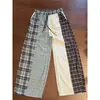 Pantalones de pijama para mujer con diseño estilo coreano, bloques de color y estampado a cuadros, talla grande, holgados, largos, para casa, novedad verano 2026