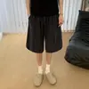 Pantalones casuales de rayas retro americanos para hombre, cintura elástica, estilo coreano, caída fluida, versátiles, shorts holgados de pierna recta, pantalones de playa