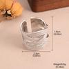 Anillo Simple Plano Personalizado, Anillo Abierto Versátil Estilo Coreano para Ropa de Trabajo, Anillo Geométrico de Tres Capas Apiladas con Corte Personalizado