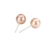 Aretes de Perla en Color Champaña, Versátiles para Mujer, Adecuados para el Trayecto Diario, Sencillos y Elegantes, Pieza Única, Exquisitos Aretes Redondos