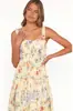 2026 Nuevo Vestido Cruzado Europeo y Americano de Amazon para Primavera y Verano, sin Mangas, Estilo Suave, Casual, Floral, de Cintura Alta