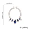 Set de Aretes y Collar de Rombo Incrustados con Diamantes, Moda Retro, Temperamento Elegante, Cadena para Clavícula, Collar de Lujo Ligero y de Alta Gama