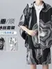Camisa Floral de Moda Traje Casual de Seda Helada para Hombre Conjunto de Verano Tendencia Estilo Hawaiano Manga Corta Pantalones Cortos