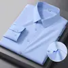 Camisa de Verano Delgada de Fibra de Menta Manga Larga Sin Planchar Casual de Negocios Anti-Arrugas Pulpa de Bambú Versátil Ropa de Hombre Boutique Camisa con Sensación Fresca