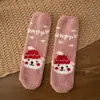 Calcetines para Dormir de Otoño e Invierno, Calcetines Gruesos de Coral Fleece, Calcetines Cálidos de Toalla, Calcetines Gruesos Navideños de Dibujos Animados, Calcetines para Dormir