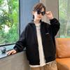 Ropa de Primavera para Niños Sudadera con Capucha y Letras 2025 Nueva Primavera Estilo Coreano Versátil Holgada Casual Camisa con Cremallera