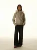Sudadera con capucha estilo retro americano de retazos con cuello de pelo para hombre y mujer, diseño de otoño e invierno, chaqueta corta gruesa, moderna