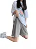 Pantalones cortos de maternidad para verano, pantalones de pierna ancha de seda de hielo fina para uso al aire libre, pantalones cortos deportivos de maternidad, ropa de maternidad talla grande para mujeres de talla grande