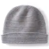 Nuevo sombrero vintage 100% cachemira pura con borde enrollado, sombrero cálido y a prueba de frío para otoño e invierno, gorro de punto simple y versátil para hombres y mujeres