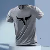 Comercio Exterior Verano Secado Rápido Seda de Hielo Transpirable Casual Cuello Redondo Camiseta Estampada para Hombre Tops de Manga Corta para Exteriores Fitness Running
