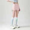 Shorts esportivos de três quartos com design de cordão plissado para mulheres Alta elasticidade Respirável Cintura alta Controle de barriga Uso diário Shorts de segurança