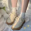 Calcetines Lisos con Volantes para Mujer, Estilo Coreano Transpirables de Media Pantorrilla para Primavera y Verano, Calcetines Slouch Blancos con Encaje de Moda
