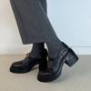 Zapatos de una sola capa Lefu elevados pequeños para el día a día que combinan con todo, zapatos retro de piel pequeña para mujer con suela gruesa y punta redonda