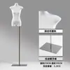 Loja de Roupas Mannequins Estilo Coreano Peito Plano Adereços Mannequin Feminino Meio Corpo Mannequin para Vitrine Feminina Suporte de Exposição de Corpo Inteiro