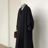 Nuevo Estilo Abrigo de Lana para Primavera y Otoño 2026 con Forro Engrosado de Plumón de Pato Blanco y Negro, Chaqueta Larga de Plumón para Mujer