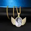 Suministro directo de Amazon transfronterizo alas de ángel soporte inferior de amor colgante personalizable imprimible soporte inferior de diamante hip hop europeo y americano