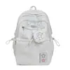 Mochila Escolar Estilo Coreano para Mulheres com Alto Acabamento, Estampa de Bolinhas, Mochila de Grande Capacidade, Aluna do Ensino Fundamental II, Aluna do Ensino Médio, Mochila de Aula para Mulheres