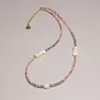 Collar de Piedra Ojo de Tigre Maillard con Cuentas Estilo de Lujo Ligero Nicho Cadena para Clavícula para Mujer Otoño Invierno Suéter 2025 Nuevo Estilo Caliente