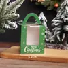 Navidad 1 pieza portátil ventana de papel vaso para pastel caja de embalaje para muffins caja para huevos caja para postres para hornear