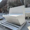 Banco de cemento UHPC para paisajismo de jardines municipales, banco de descanso público para plazas de la ciudad, banco combinado de piedra artificial