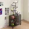Estante de Armazenamento para Basquete para Uso Doméstico na Sala de Estar, de Chão, Estante Móvel para Armazenamento de Bolas, Estante de Armazenamento para Equipamentos Esportivos Infantis