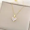 Colar para Mulheres Não Desbota Verão Pequeno e Fofo Temperamento Colar de Aço Titânio Versátil Joia de Alto Padrão Corrente Simples para Clavícula