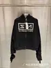 Sudadera con capucha y diseño de dos piezas falsas de patchwork G/R de la marca americana de moda, chaqueta casual holgada para hombre y mujer, ropa de invierno transfronteriza