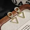Pendientes Colgantes Huecos de Moda Estilo Coreano Pendientes Triangulares Cortos Pinzas Redondas para Orejas Pendientes de Nicho de Moda para Hombres y Mujeres