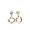 Pendientes de circonita con forma de ojo de gato de Corea del Sur, estilo retro francés, ligeros, de lujo, de alta gama, sencillos, elegantes y combinables.