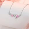 Colar de prata esterlina 925 com laço, design de nicho feminino, luz, luxo, estrela, borla, corrente de clavícula, estilo ins, pingente de amor