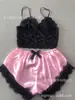 Conjunto de pijama de encaje con tirantes finos de talla grande para mujer europea y americana, ropa interior de pijama transparente, venta al por mayor