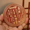 Adorno de Escritorio Bendición Roja Oficial del Paraíso de Latón, Placa de Cobre con los Ocho Trigramas Qiankun para la Entrada del Hogar, Atrae Riqueza y Protege la Fortuna