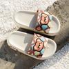 Novas Pantufas Infantis de Ursinho Desenho Animado Sandálias Fofas de Solado Macio Pantufas para Meninos e Meninas Pantufas de Uma Tira para Usar na Rua Pantufas de Bebê