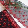 Fábrica en stock Rojo Negro Malla Bordada Encaje Pequeña Margarita Bordada Ropa Interior Sujetador Niños Encaje Accesorios