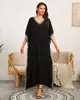 Estilo Novo Europeu e Americano Renda Decote V Saída de Praia Tamanho Grande Manga Morcego Vestido Longo Roupa de Banho Solta Camisa de Proteção Solar para Férias P012