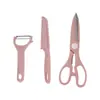 Cuchillo para Fruta de Acero Inoxidable, Cuchillo de Cocina Doméstico, Cuchillo para Rebanar, Práctico Cuchillo Pelador, Cuchillo para Cortar Huesos, Juego de Regalo de Tres Piezas al Por Mayor