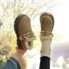 Populares Zapatos de Mujer Estilo Birkenstock con Suela Gruesa y Forro de Felpa Añadido, Nuevo Modelo de Invierno 2025, Cálidos Mocasines de Peluche, Botas de Nieve