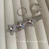 Grampo de cabelo de estrela com strass avançado feminino, franja lateral, grampo de cabelo quebrado Y2K, grampo de bico de pato, grampo lateral