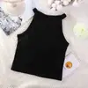 Estilo Coreano Garota Quente Gola Alta de Pendurar no Pescoço Regata de Alça Costas Bonitas Bojo Fixo com Bojo Envolvimento no Peito Roupa Externa Base Tubinho