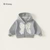 Ropa para Niños Bangxuan Nuevas Llegadas de Otoño Sudadera de Manga Larga para Niñas Chaqueta con Capucha Gris para Niñas