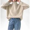 Suéter de Cachemira de Cuello Alto Transfronterizo para Mujer 2024 Otoño e Invierno Jersey Suéter Grueso Estilo Moda Perezoso Camiseta Básica Tejida de Lana