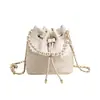 Bolso Cubo de Cadena de Perlas para Mujer 2026 Nueva Moda Versátil Bolso de Hombro Cruzado Estilo Coreano Estilo Ins Bolso de Cuerda