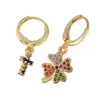 Brincos Novos Transfronteiriços do Distrito de Lu Moda Europeia e Americana para Mulheres Brincos de Cobre Banhados a Ouro 18K Brincos Cruzados de Alta Qualidade