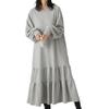 Vestido de chándal de manga larga para mujer, diseño de nicho japonés, holgado, con costuras midi y volantes, largo hasta la rodilla.