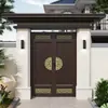 Liga de Alumínio Novo Estilo Chinês Villa Porta Dupla Portão de Pátio Portão Externo para Quintal Portão de Casa Autoconstruída Rural