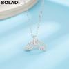 Nuevo Collar de Cola de Sirena Hueca de Plata de Ley Diseño de Nicho Cadena para Clavícula Simple de Alta Calidad Hoja de Ginkgo Moda